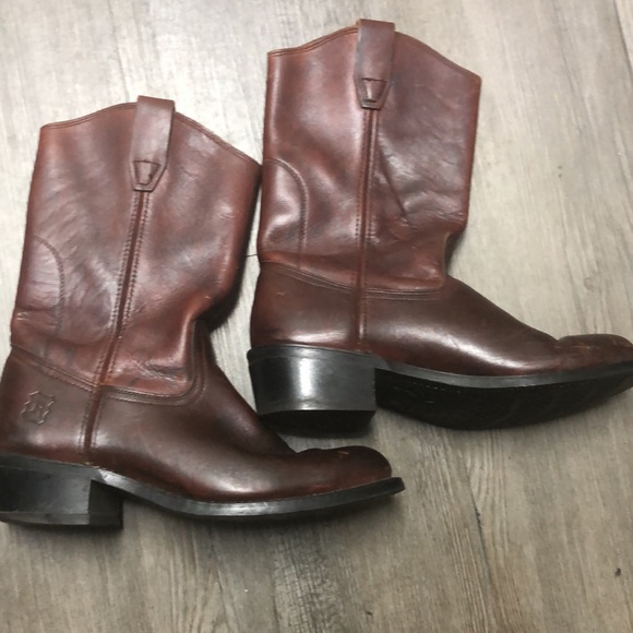 Vulcan Vibram Rich Brown Leather Cowboy Boots - Picture 9 of 15